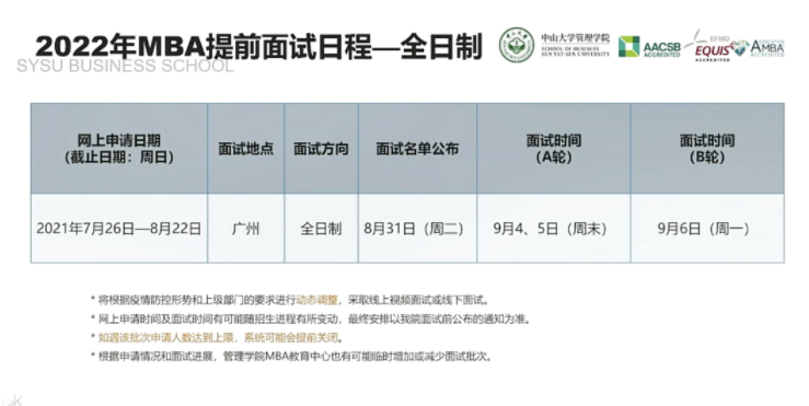 2022年中山大学管理学院MBA招生政策官宣 2022年中山大学管理学院MBA招生政策官宣