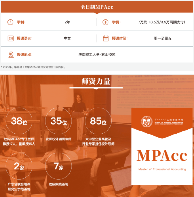 2022年华南理工大学会计硕士（MPAcc）招生简章