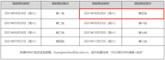 2022年天津大学EMBA提前面试第五批面试于8月28日进行 2022年天津大学EMBA提前面试第五批面试于8月28日进行