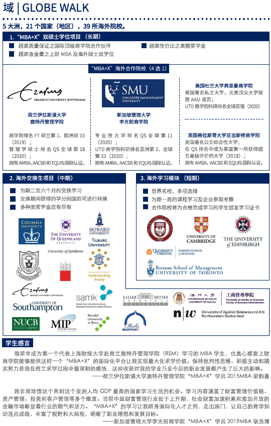 2022年上海财经大学MBA/EMBA招生简章