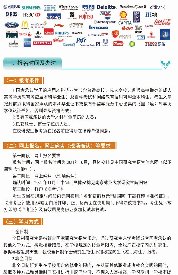 2022年南京林业大学会计硕士（MPAcc）招生简章